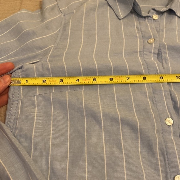 H&M cotton blue and white striped shirt . Size 0. Very good condition - Picture 8 of 9